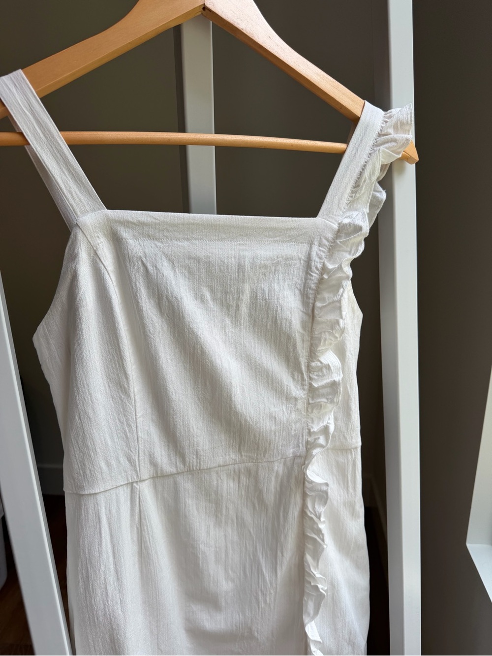 ModCloth White Ruffle Strap Dress - Picture 2 of 13